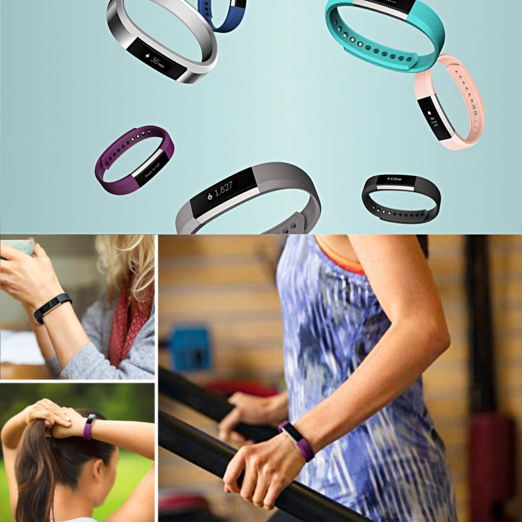 For Fitbit Alta Watch Oblique Texture Silicone Watchband, Large Size, Length: about 22cm(Dark Blue) - Watch Bands by buy2fix | Online Shopping UK | buy2fix