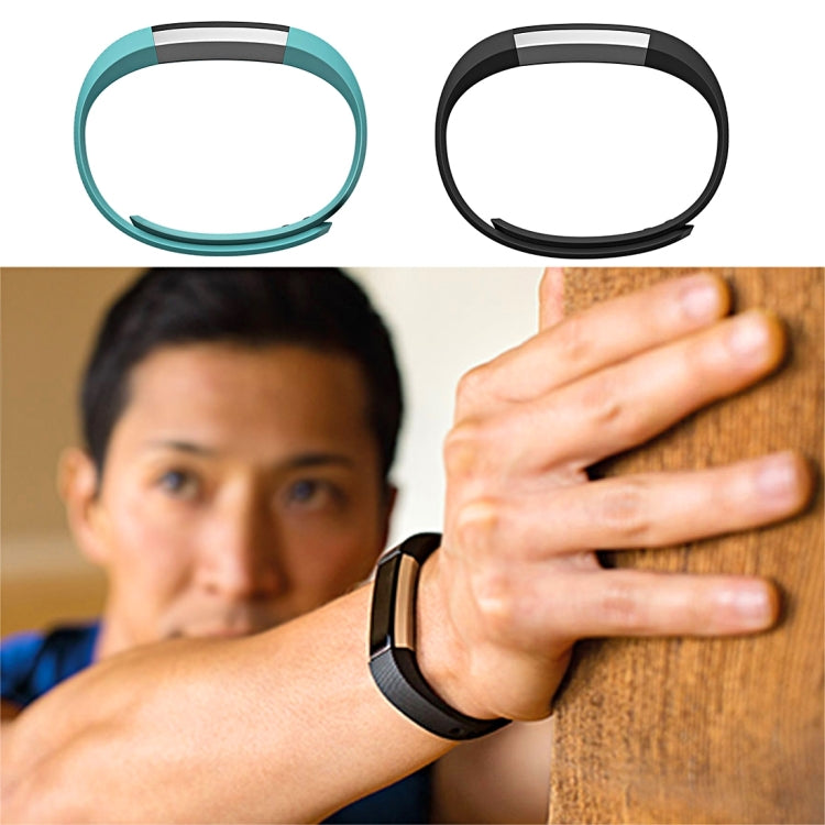 For Fitbit Alta Watch Oblique Texture Silicone Watchband, Large Size, Length: about 22cm(Dark Blue) - Watch Bands by buy2fix | Online Shopping UK | buy2fix