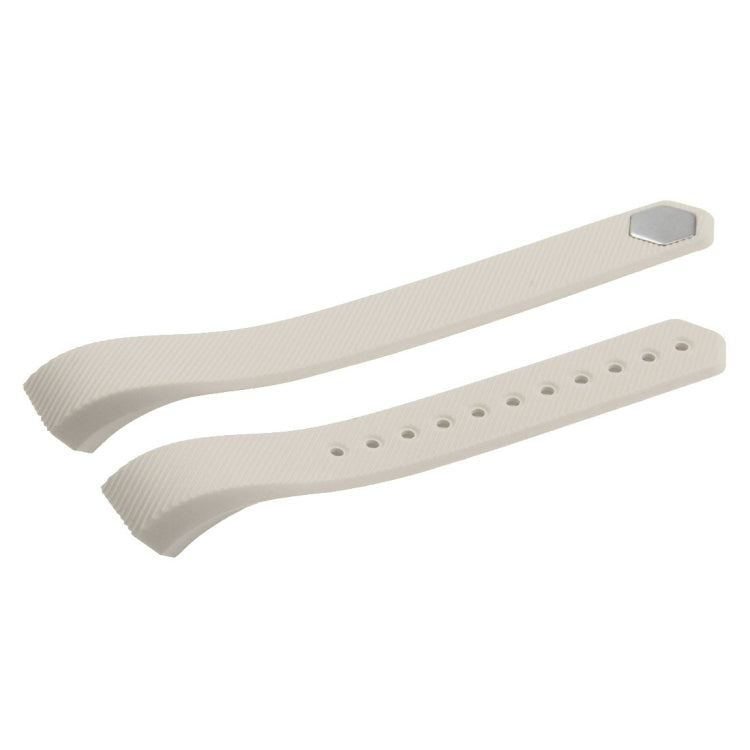 For Fitbit Alta Watch Oblique Texture Silicone Watchband, Large Size, Length: about 22cm(Beige) - Watch Bands by buy2fix | Online Shopping UK | buy2fix