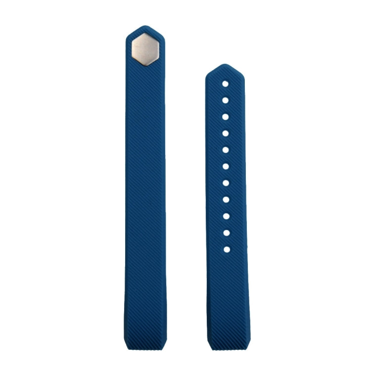 For Fitbit Alta Watch Oblique Texture Silicone Watchband, Large Size, Length: about 22cm(Blue) - Watch Bands by buy2fix | Online Shopping UK | buy2fix