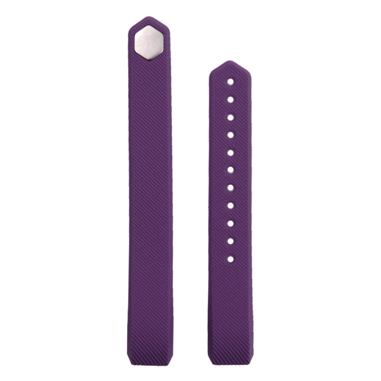 For Fitbit Alta Watch Oblique Texture Silicone Watchband, Large Size, Length: about 22cm(Purple) - Watch Bands by buy2fix | Online Shopping UK | buy2fix