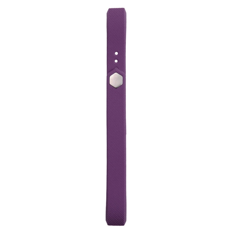 For Fitbit Alta Watch Oblique Texture Silicone Watchband, Large Size, Length: about 22cm(Purple) - Watch Bands by buy2fix | Online Shopping UK | buy2fix