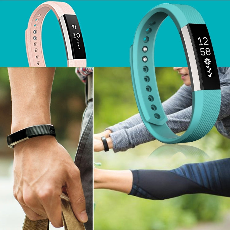 For Fitbit Alta Watch Oblique Texture Silicone Watchband, Large Size, Length: about 22cm(Purple) - Watch Bands by buy2fix | Online Shopping UK | buy2fix