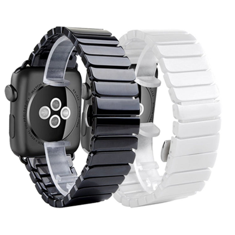 For Apple Watch Ultra 49mm&Watch Ultra 2 49mm / Series 10 46mm / 9&8&7 45mm / SE 3&SE 2&6&SE&5&4 44mm / 3&2&1 42mm Delicate Ceramics Wrist Watch Band(Black) by buy2fix
