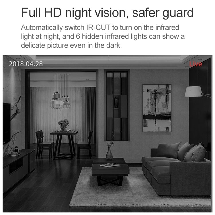 SECTEC IL-HIP291G-2M-AI Black Camera Indoor Home Wireless Wifi Intelligent Automatic Tracking HD Network Surveillance Camera - Wireless Camera by buy2fix | Online Shopping UK | buy2fix