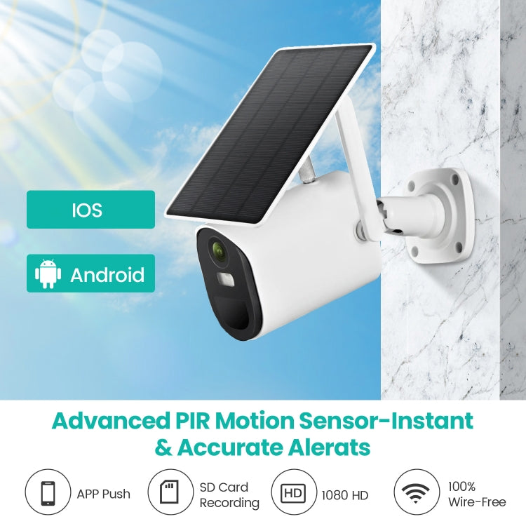 T20 1080P Full HD Solar Powered WiFi Camera, Support Motion Detection, Night Vision, Two Way Audio, TF Card - Wireless Camera by buy2fix | Online Shopping UK | buy2fix