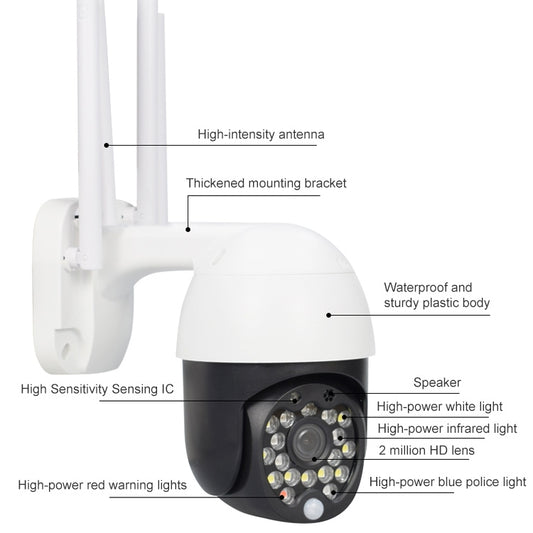 QX27 1080P WiFi High-definition Surveillance Camera Outdoor Dome Camera, Support Night Vision & Two-way Voice & Motion Detection(EU Plug) by buy2fix