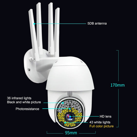 QX38 1080P WiFi High-definition Surveillance Camera Outdoor Dome Camera, Support Night Vision & Two-way Voice & Motion Detection(AU Plug) by buy2fix