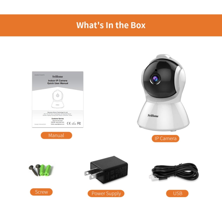 SriHome SH025 2.0 Million Pixels 1080P HD AI Auto-tracking IP Camera, Support Two Way Audio / Motion Tracking / Humanoid Detection / Night Vision / TF Card, UK Plug - Wireless Camera by SriHome | Online Shopping UK | buy2fix