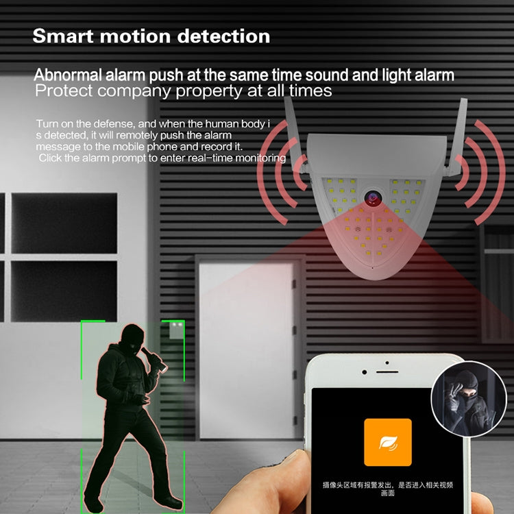 DP16 2.0 Megapixel 42 LEDs Garden Light Smart Camera, Support Motion Detection / Night Vision / Voice Intercom / TF Card, EU Plug - Light Bulb Camera by buy2fix | Online Shopping UK | buy2fix