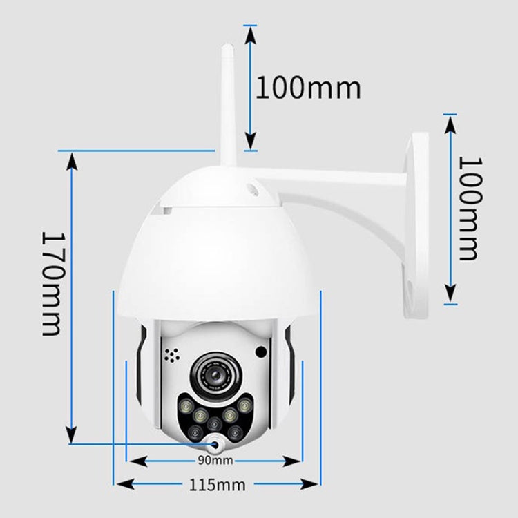 Wireless Surveillance Camera HD PTZ Home Security Outdoor IP66 Waterproof Network Dome Camera, Support Night Vision & Motion Detection & TF Card, UK Plug - Wireless Camera by buy2fix | Online Shopping UK | buy2fix