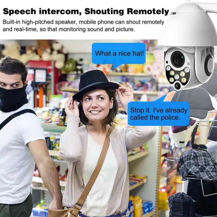Wireless Surveillance Camera HD PTZ Home Security Outdoor IP66 Waterproof Network Dome Camera, Support Night Vision & Motion Detection & TF Card, UK Plug - Wireless Camera by buy2fix | Online Shopping UK | buy2fix