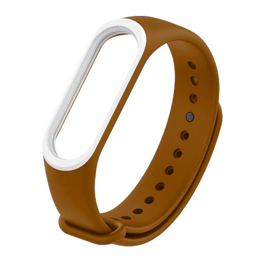 Colorful Silicone Watch Band for Xiaomi Mi Band 3 & 4 (Brown+White) by buy2fix