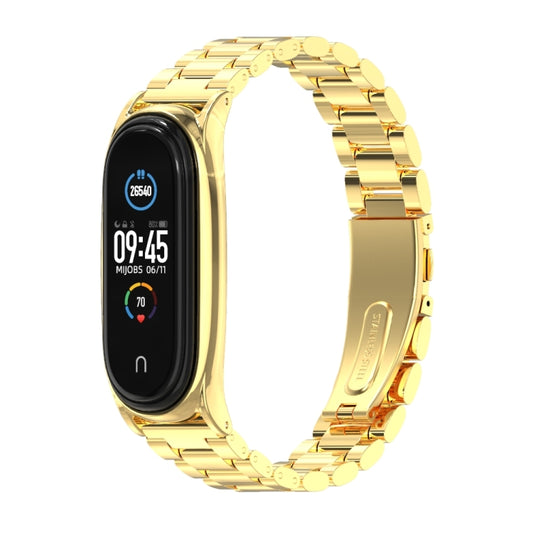 Mijobs Stainless Steel Metal Watch Band for Xiaomi Mi Band 3 & 4 & 5 & 6(Gold) by MIJOBS