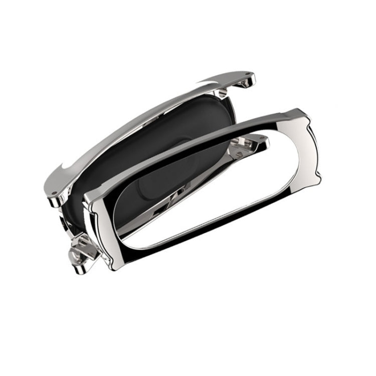 Mijobs Screwless Magnetic Case Top-grain Leather Watch Band for Xiaomi Mi Band 3 & 4 & 5 & 6, Host not Included - Watch Bands by buy2fix | Online Shopping UK | buy2fix
