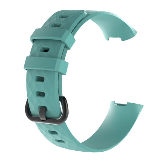 Diamond Pattern Silicone Watch Band for Fitbit Charge 3, Size: 210x18mm(Tiffany Blue) by buy2fix