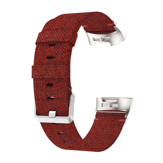 Woven Vanvas Nylon Watch Band for Fitbit Charge 3(Dark Red) by buy2fix