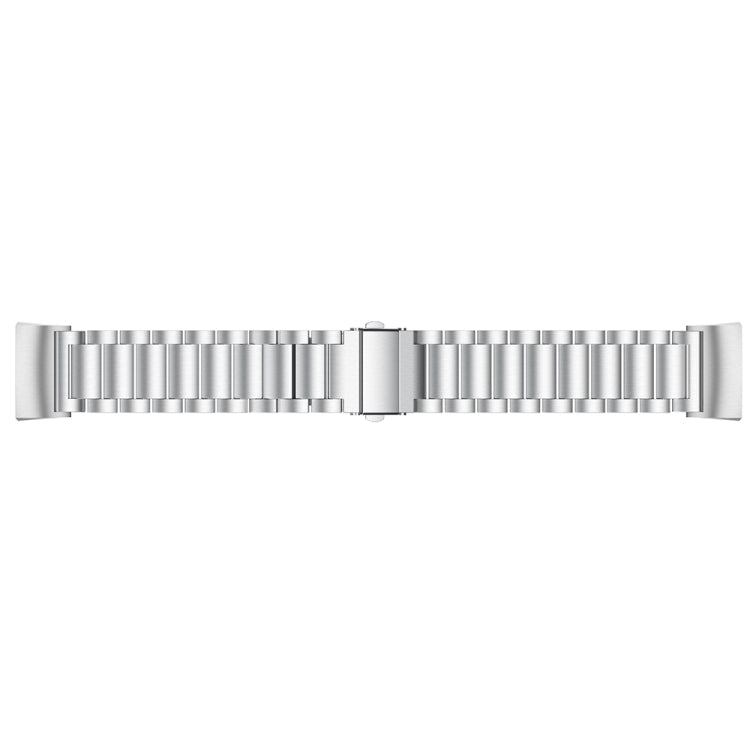Three Beads Slingshot Buckle Solid Stainless Steel Watch Band for Fitbit Charge 3(Silver) - Watch Bands by buy2fix | Online Shopping UK | buy2fix