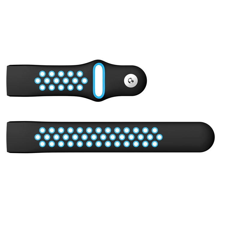 Two-color Round Hole Silicone Watch Band for Fitbit Charge 3, Watch Band Size:145-210mm(Blue) - Watch Bands by buy2fix | Online Shopping UK | buy2fix