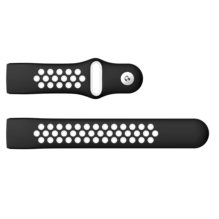 Two-color Round Hole Silicone Watch Band for Fitbit Charge 3, Watch Band Size:145-210mm(White) - Watch Bands by buy2fix | Online Shopping UK | buy2fix