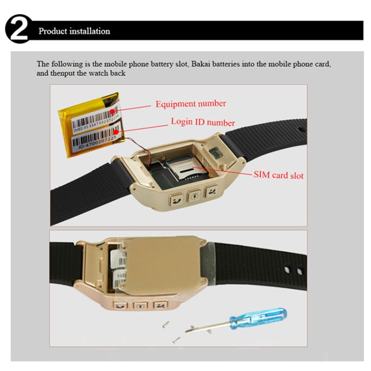 D99+ 1.22 inch HD LCD Screen GPS Smartwatch for the Elder Waterproof, Support GPS + LBS + WiFi Positioning / Two-way Dialing / Voice Monitoring / One-key First-aid / Wrist off Alarm / Safety Fence (Champagne Gold) by buy2fix