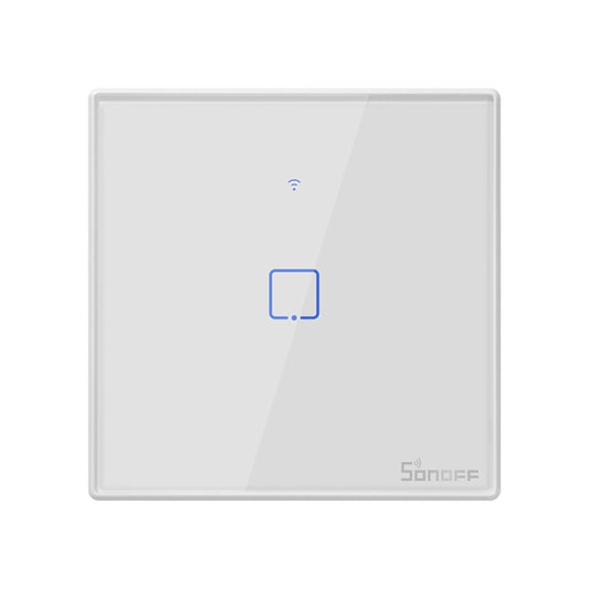Sonoff T2 Touch 86mm Tempered Glass Panel Wall Switch Smart Home Light Touch Switch, Compatible with Alexa and Google Home, AC 100V-240V, EU Plug by buy2fix
