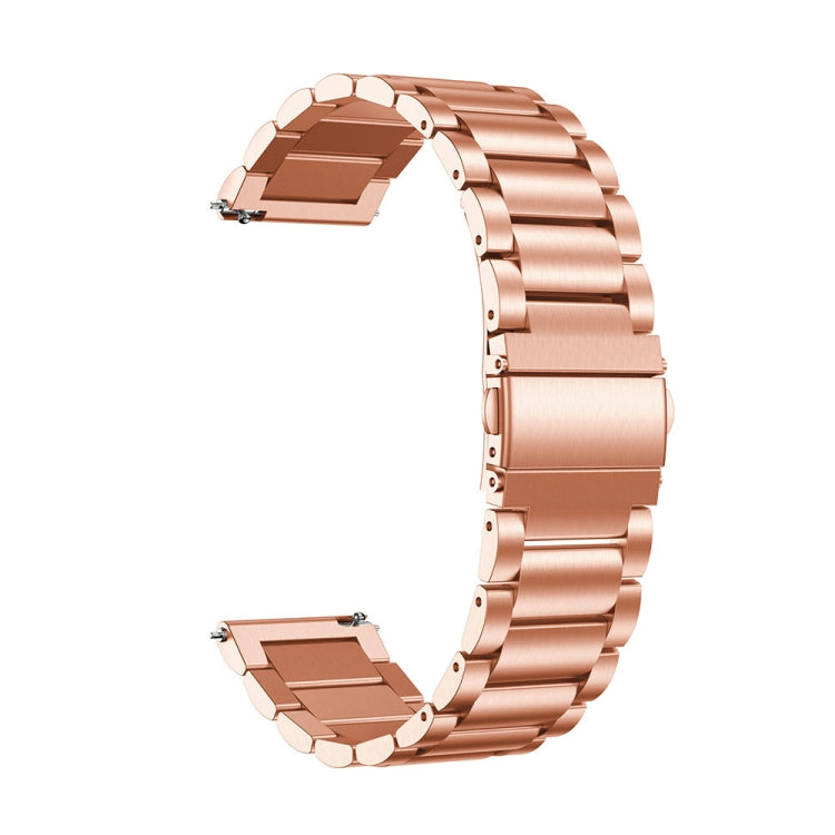 3-Beads Slingshot Buckle Solid Stainless Steel Watch Band for Galaxy Watch Active 20mm (Rose Gold) - Watch Bands by buy2fix | Online Shopping UK | buy2fix