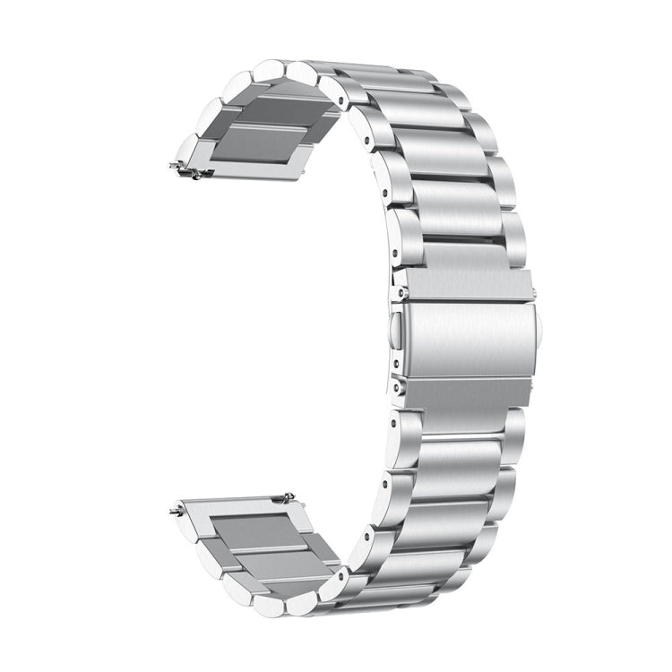 3-Beads Slingshot Buckle Solid Stainless Steel Watch Band for Galaxy Watch Active 20mm (Silver) - Watch Bands by buy2fix | Online Shopping UK | buy2fix