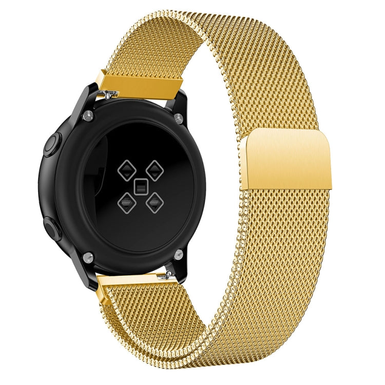 Milanis Magnetic Stainless Steel Mesh Wrist Strap WatchBand for Galaxy Watch Active 20mm(Gold) - Watch Bands by buy2fix | Online Shopping UK | buy2fix