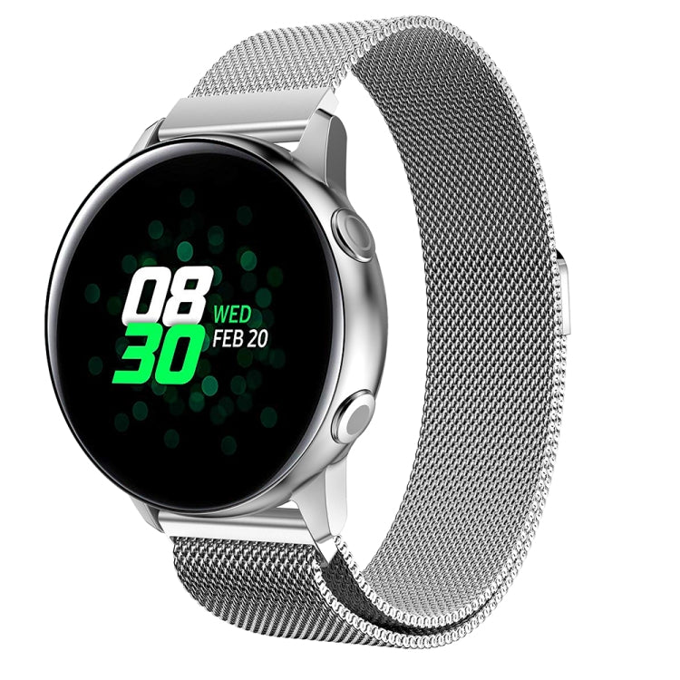 Milanis Magnetic Stainless Steel Mesh Wrist Strap WatchBand for Galaxy Watch Active 20mm(Silver) - Watch Bands by buy2fix | Online Shopping UK | buy2fix