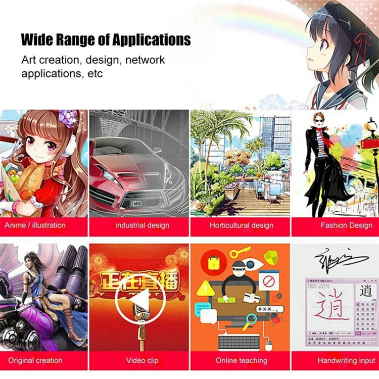 VEIKK A15 10x6 inch 5080 LPI Smart Touch Electronic Graphic Tablet, with Type-C Interface(Red) by VEIKK