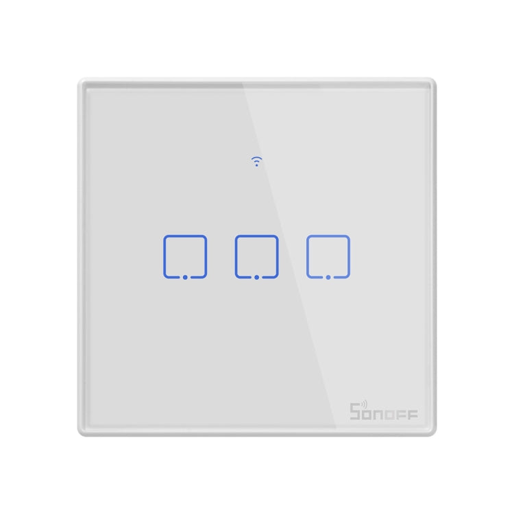 Sonoff T2 Touch 86mm Tempered Glass Panel Wall Switch Smart Home Light Touch Switch, Compatible with Alexa and Google Home, AC 100V-240V, EU Plug - by buy2fix | Online Shopping UK | buy2fix