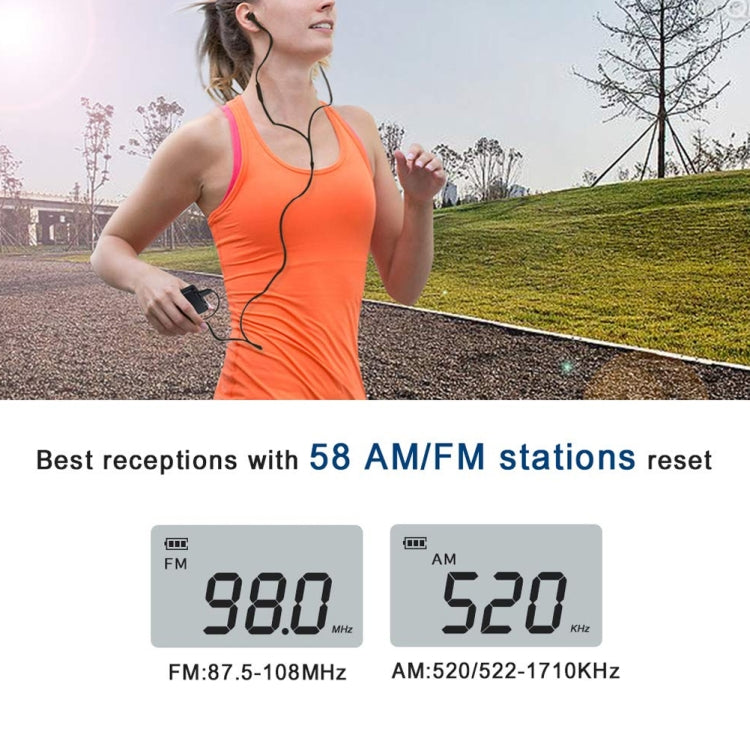 HRD-103 FM + AM Two Band Portable Radio with Lanyard & Headset(Silver) - Radio Player by buy2fix | Online Shopping UK | buy2fix