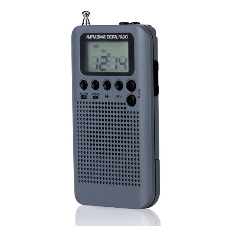 HRD-104 Mini Portable FM + AM Two Band Radio with Loudspeaker(Grey) - Radio Player by buy2fix | Online Shopping UK | buy2fix