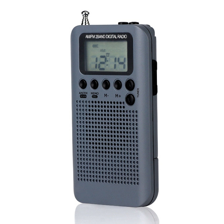 HRD-104 Mini Portable FM + AM Two Band Radio with Loudspeaker(Grey) - Radio Player by buy2fix | Online Shopping UK | buy2fix