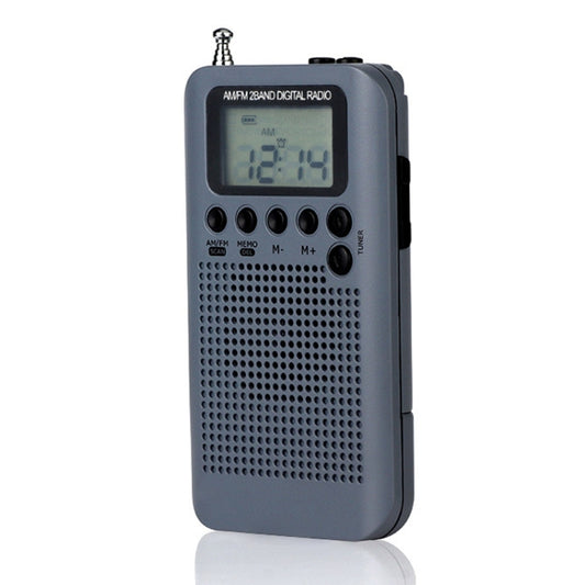 HRD-104 Mini Portable FM + AM Two Band Radio with Loudspeaker(Grey) by buy2fix