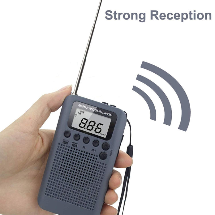HRD-104 Mini Portable FM + AM Two Band Radio with Loudspeaker(Grey) - Radio Player by buy2fix | Online Shopping UK | buy2fix