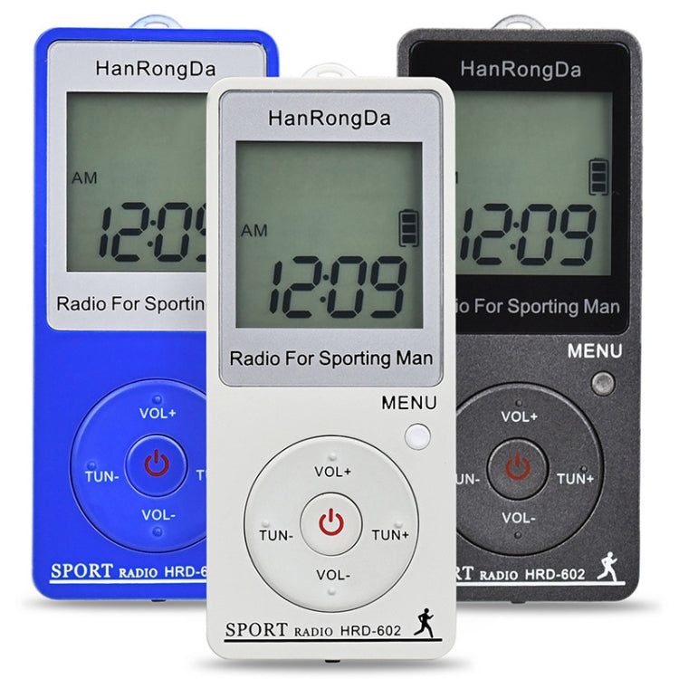 HRD-602 Digital Display FM AM Mini Sports Radio with Step Counting Function (White) by buy2fix