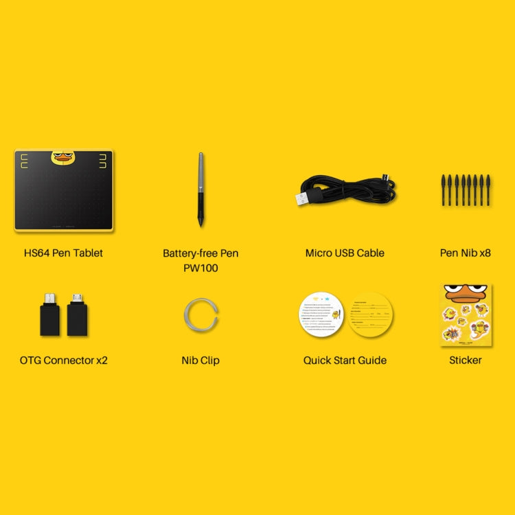 HUION HS64 Chips Special Edition 5080 LPI Art Drawing Tablet with Battery-free Pen for Fun by HUION