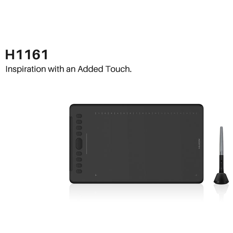 HUION H1161 5080 LPI Touch Strip Art Drawing Tablet for Fun, with Battery-free Pen & Pen Holder - by HUION | Online Shopping UK | buy2fix