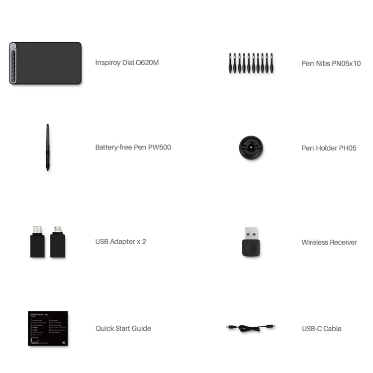 HUION Q620M 5080 LPI Wireless Art Drawing Tablet for Fun, with Battery-free Pen & Pen Holder by HUION