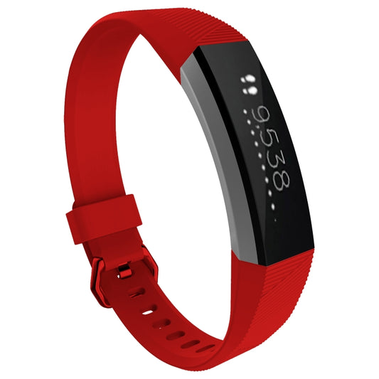 Solid Color Silicone Watch Band for FITBIT Alta / HR, Size: L(Karst Red) by buy2fix