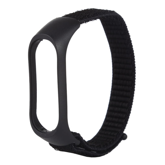 Smart Watch Nylon Woven Watch Band for Xiaomi Mi Band 3 / 4(Black) by buy2fix