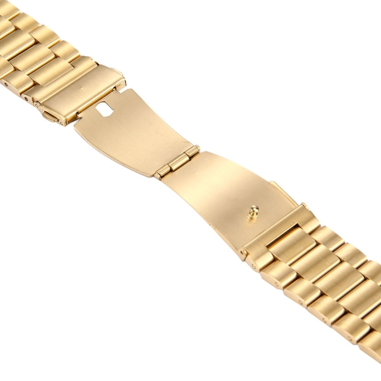 For Fitbit Blaze Smart Watch Butterfly Buckle 3 Beads Stainless Steel Watchband(Gold) - Watch Bands by buy2fix | Online Shopping UK | buy2fix