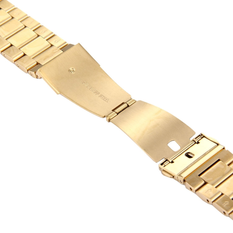 For Fitbit Blaze Smart Watch Butterfly Buckle 3 Beads Stainless Steel Watchband(Gold) - Watch Bands by buy2fix | Online Shopping UK | buy2fix