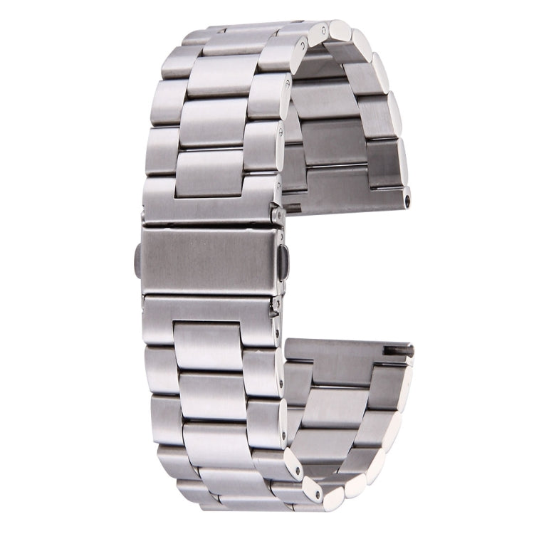 For Fitbit Blaze Smart Watch Butterfly Buckle 3 Beads Stainless Steel Watchband(Silver) - Watch Bands by buy2fix | Online Shopping UK | buy2fix
