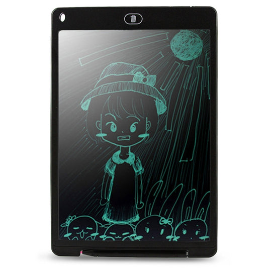 Portable 12 inch LCD Writing Tablet Drawing Graffiti Electronic Handwriting Pad Message Graphics Board Draft Paper with Writing Pen(Black) by buy2fix