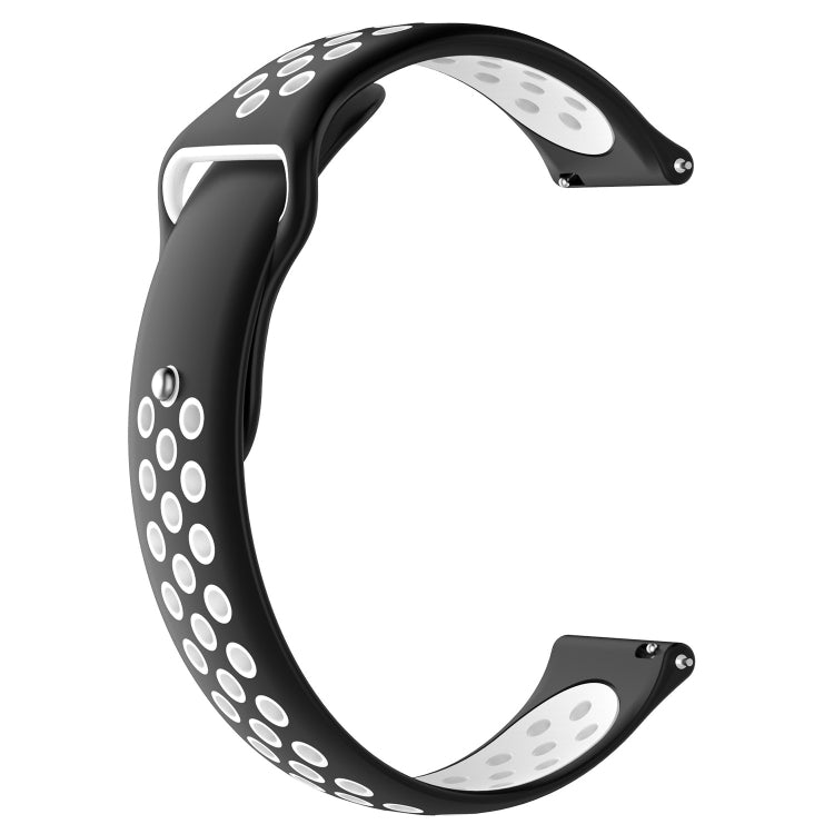 Double Color Watch Band for Galaxy S3 Ticwatch Pro(Black White) - Watch Bands by buy2fix | Online Shopping UK | buy2fix