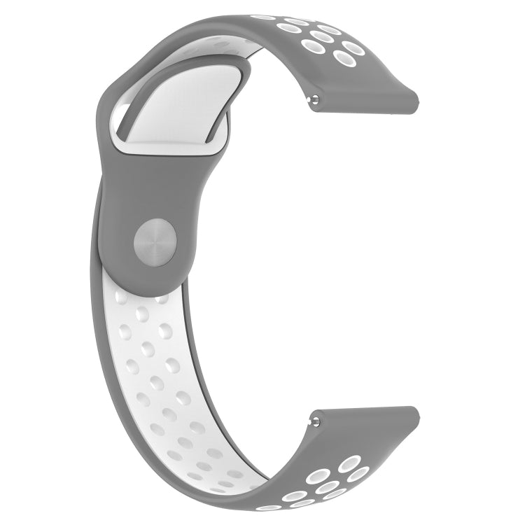 Double Color Watch Band for Galaxy S3 Ticwatch Pro(Grey White) - Watch Bands by buy2fix | Online Shopping UK | buy2fix