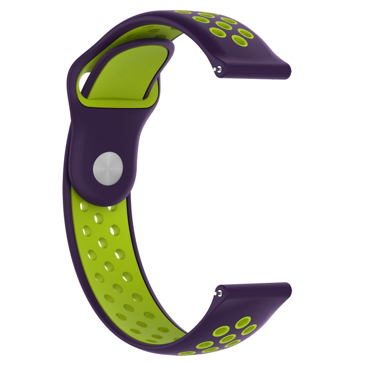 Double Color Watch Band for Galaxy S3 Ticwatch Pro(Purple + Mint Green) - Watch Bands by buy2fix | Online Shopping UK | buy2fix